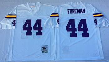 Minnesota Vikings White #44 FOREMAN Mitchell & Ness Football Jersey Retro men women youth size S-6XL