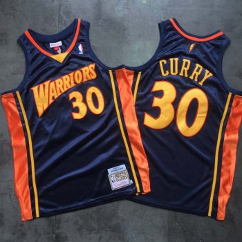 Mitchel &Ness Golden State Warriors 30# Stephen Curry 2009-10 Vintage mercerized blue embroidery basketball jersey MEN WOMEN YOUTH S-6XL SIZE