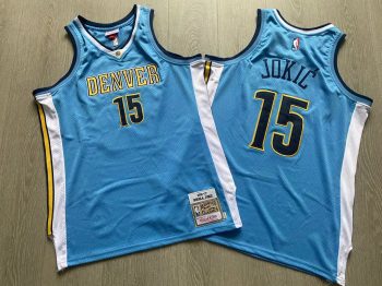 Mitchel &Ness Nuggets No. 15 Jokic 16-17 retro mesh blue jersey MEN WOMEN YOUTH S-6XL SIZE