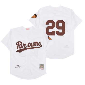Mitchell And Ness 1953 Browns 29 Satchel Paige white Stitched Jersey men women youth size S-6XL