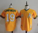 Mitchell And Ness Athletics #19 Bert Campaneris Yellow Throwback Stitched MLB Jersey MLB Jersey