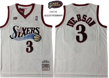 Mitchell & Ness #3 Allen Iverson 1997-98 The final edition Philadelphia 76ers retro Basketball jersey white MEN WOMEN YOUTH S-6XL SIZE