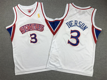 Mitchell & Ness #3 Allen Iverson roja Philadelphia 76ers 1996-97 Big & Tall Hardwood Classics Swingman para hombre white MEN WOMEN YOUTH S-6XL SIZE