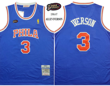 Mitchell & Ness Allen Iverson roja Philadelphia 76ers 1996-97 Big & Tall Hardwood Classics Swingman para hombre blue MEN WOMEN YOUTH S-6XL SIZE