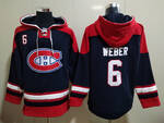 Montreal Canadiens #6 WEBER stitched hoodie jersey