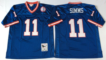 Naw York Giants #11 Blue SIMMS Mitchell & Ness Football Jersey Retro men women youth size S-6XL