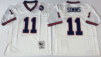 Naw York Giants #11 White SIMMS Mitchell & Ness Football Jersey Retro men women youth size S-6XL