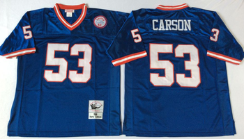 Naw York Giants #53 Blue CARSON Mitchell & Ness Football Jersey Retro men women youth size S-6XL