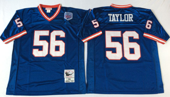 Naw York Giants #56 Blue TAYLOR Mitchell & Ness Football Jersey Retro men women youth size S-6XL