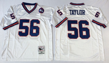 Naw York Giants #56 White TAYLOR Mitchell & Ness Football Jersey Retro men women youth size S-6XL
