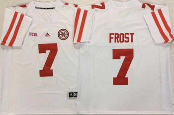 Nebraska Huskers White 7 FROST Football Jersey MEN WOMEN YOUTH S-6XL SIZE