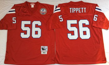 New England patriots Red #56 TIPPETT Mitchell & Ness Football Jersey Retro men women youth size S-6XL