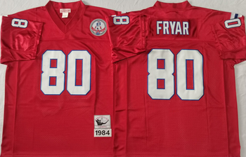 New England patriots Red #80 FRYAR HANNAH Mitchell & Ness Football Jersey Retro men women youth size S-6XL