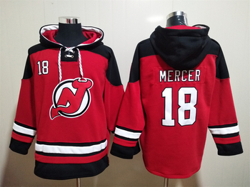 New Jersey Devils #18 Dawson Mercer Red Ageless Must-Have Lace-Up Pullover Hoodie MEN WOMEN YOUTH S-6XL SIZE