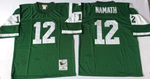 New York Jets Green #12 NAMATH Mitchell & Ness Football Jersey Retro men women youth size S-6XL