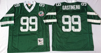 New York Jets Green #99 GASTINEAU Mitchell & Ness Football Jersey Retro men women youth size S-6XL