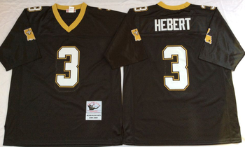 New orleans saints Black #3 HEBERT Mitchell & Ness Football Jersey Retro men women youth size S-6XL