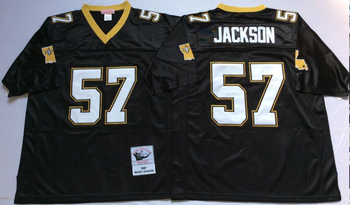 New orleans saints Black #57 JACKSON Mitchell & Ness Football Jersey Retro men women youth size S-6XL