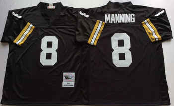 New orleans saints Black #8 MANNING Mitchell & Ness Football Jersey Retro men women youth size S-6XL