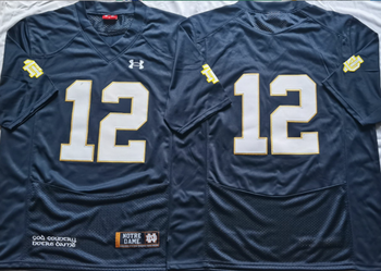 Norte Dame Fighting Irish Blue #12 no name Football Jersey MEN WOMEN YOUTH S-6XL SIZE
