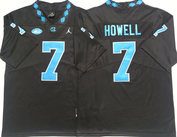 North Carolina Tar Heels Black 7 HOWELL Football Jersey MEN WOMEN YOUTH S-6XL SIZE