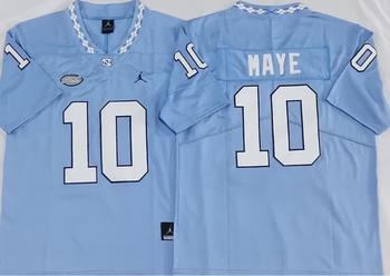 North Carolina Tar Heels Blue 10 MAYE Football Jersey MEN WOMEN YOUTH S-6XL SIZE