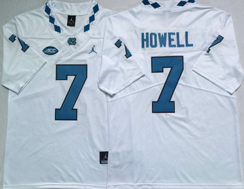North Carolina Tar Heels White 7 HOWELL Football Jersey MEN WOMEN YOUTH S-6XL SIZE