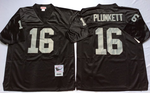 Oakland Raiders Black #16 PLUNKETT Mitchell & Ness Football Jersey Retro men women youth size S-6XL