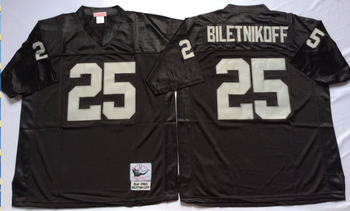 Oakland Raiders Black #25 BILETNIKOFF Mitchell & Ness Football Jersey Retro men women youth size S-6XL