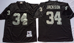 Oakland Raiders Black #34 JACKSON Mitchell & Ness Football Jersey Retro men women youth size S-6XL