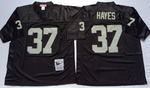 Oakland Raiders Black #37 HAYES Mitchell & Ness Football Jersey Retro men women youth size S-6XL