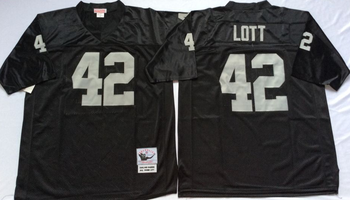 Oakland Raiders Black #42 LOTT Mitchell & Ness Football Jersey Retro men women youth size S-6XL