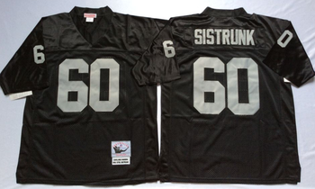 Oakland Raiders Black #60 SISTURNK Mitchell & Ness Football Jersey Retro men women youth size S-6XL
