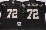 Oakland Raiders Black #72 MATUSZAK Mitchell & Ness Football Jersey Retro men women youth size S-6XL