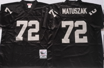 Oakland Raiders Black #72 MATUSZAK Mitchell & Ness Football Jersey Retro men women youth size S-6XL