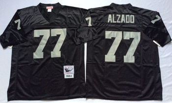 Oakland Raiders Black #77 ALZADO Mitchell & Ness Football Jersey Retro men women youth size S-6XL