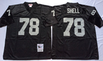 Oakland Raiders Black #78 SHELL Mitchell & Ness Football Jersey Retro men women youth size S-6XL