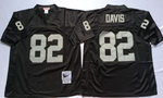 Oakland Raiders Black #82 DAVIS Mitchell & Ness Football Jersey Retro men women youth size S-6XL