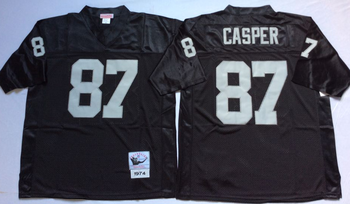 Oakland Raiders Black #87 CASPER Mitchell & Ness Football Jersey Retro men women youth size S-6XL