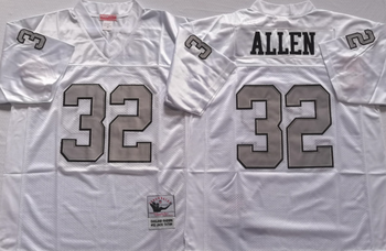 Oakland Raiders White #32 ALLEN Mitchell & Ness Football Jersey Retro men women youth size S-6XL