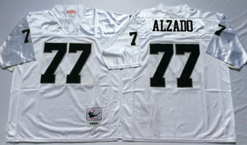 Oakland Raiders White #77 ALZADO Mitchell & Ness Football Jersey Retro men women youth size S-6XL