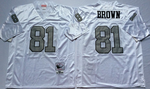 Oakland Raiders White #81 BROWN