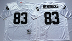 Oakland Raiders White #83 HENDRICKS Mitchell & Ness Football Jersey Retro men women youth size S-6XL