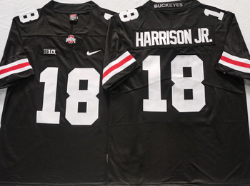 Ohio State Buckeyes Black 18 HARRISON JR Football Jersey MEN WOMEN YOUTH S-6XL SIZE