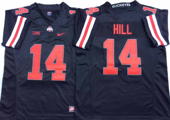 Ohio State Buckeyes Black 14 HILL Football Jersey MEN WOMEN YOUTH S-6XL SIZE