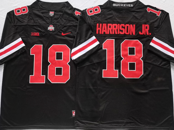 Ohio State Buckeyes Black 18 HARRISON JR Football Jersey MEN WOMEN YOUTH S-6XL SIZE