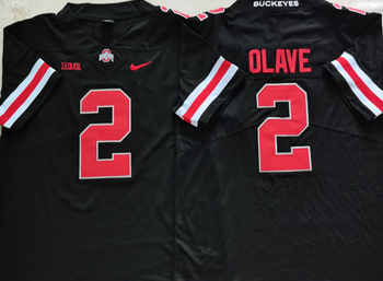 Ohio State Buckeyes Black 2 OLAVE Football Jersey MEN WOMEN YOUTH S-6XL SIZE