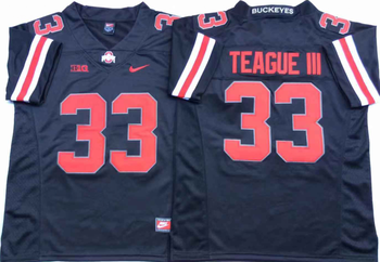 Ohio State Buckeyes Black 33 TEAGUE III Football Jersey MEN WOMEN YOUTH S-6XL SIZE