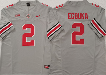 Ohio State Buckeyes GRAY 2 EGBUKA Football Jersey MEN WOMEN YOUTH S-6XL SIZE