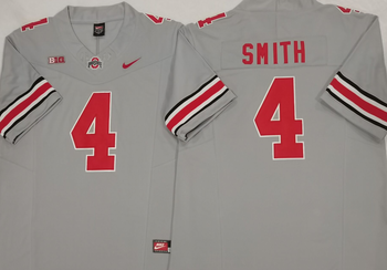 Ohio State Buckeyes GRAY 4 SMITH Football Jersey MEN WOMEN YOUTH S-6XL SIZE
